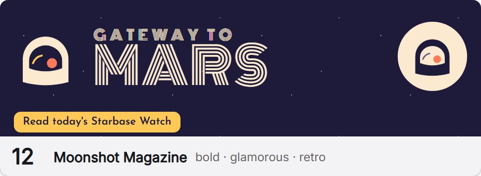 Style 12, Moonshot Magazine: logo, profile photo and a sample button