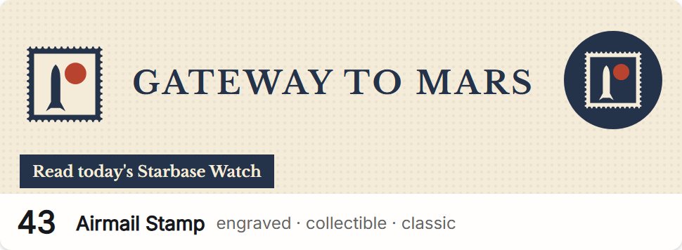 Style 43, Airmail Stamp: logo, profile photo and a sample button