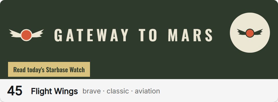 Style 45, Flight Wings: logo, profile photo and a sample button