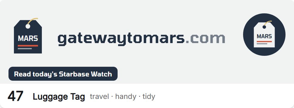 Style 47, Luggage Tag: logo, profile photo and a sample button